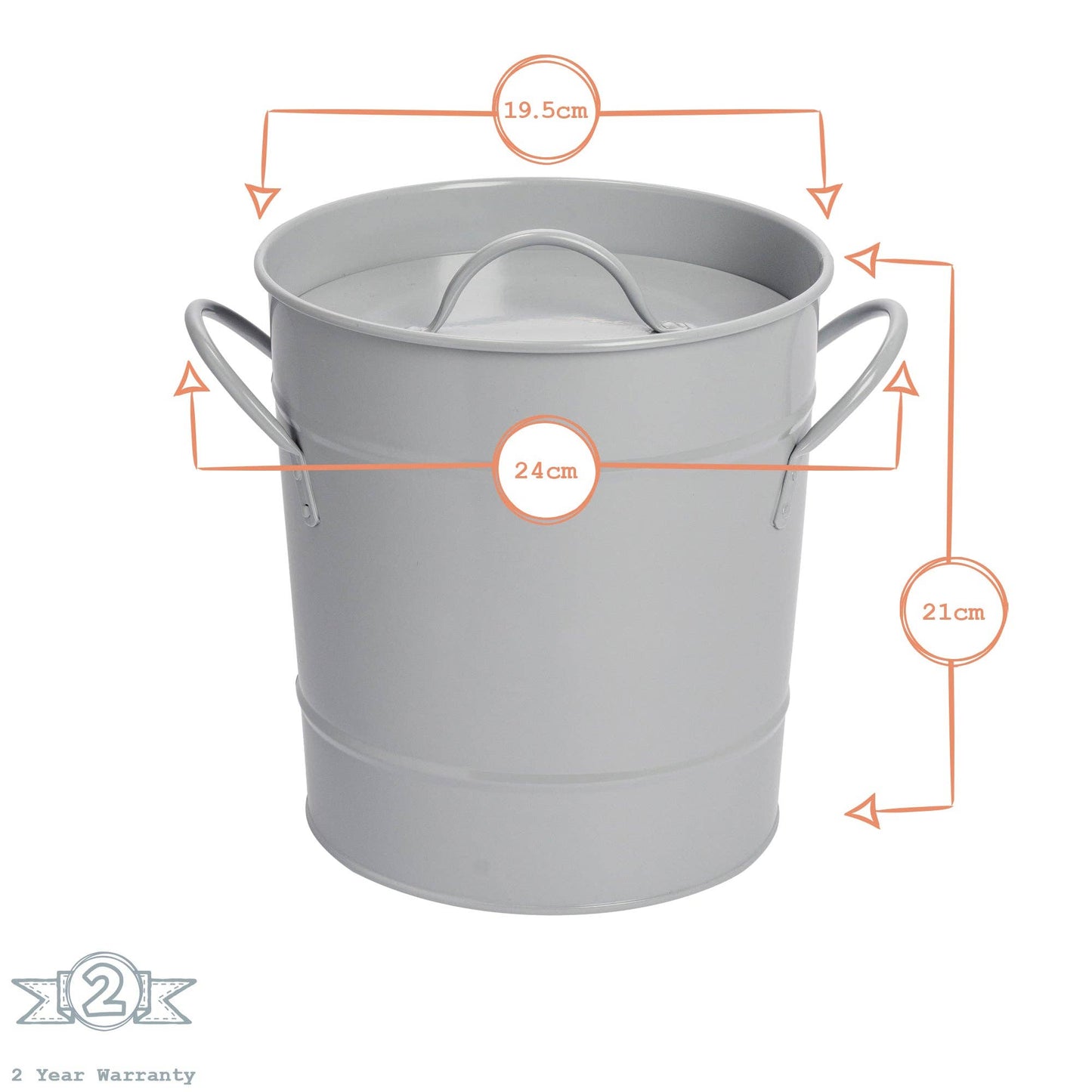 Ice Bucket with Lid & Scoop Grey