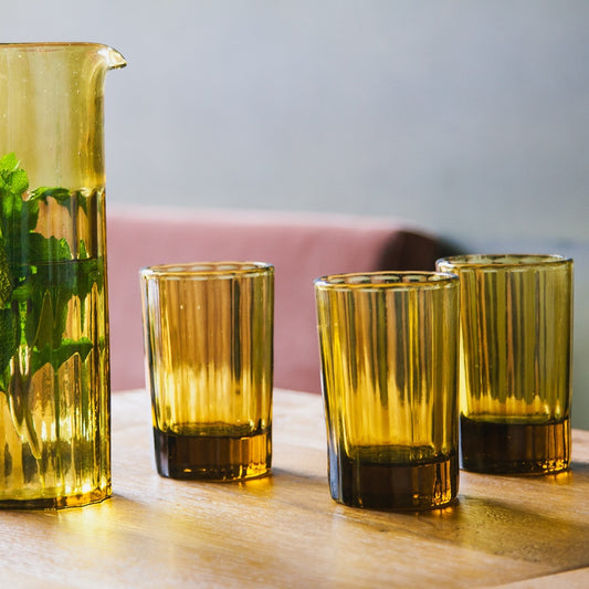 Brut Amber Reed Water Glass