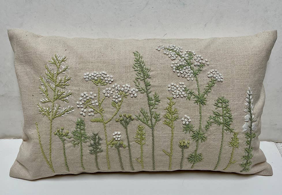 Meadow Pillow Applique/Embo 12x20"