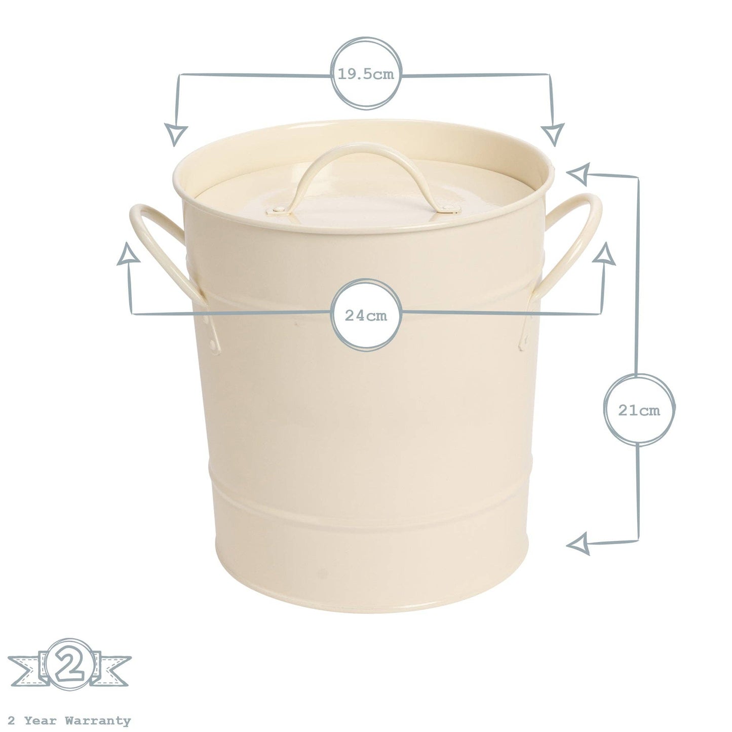 Ice Bucket with Lid & Scoop-Matte White