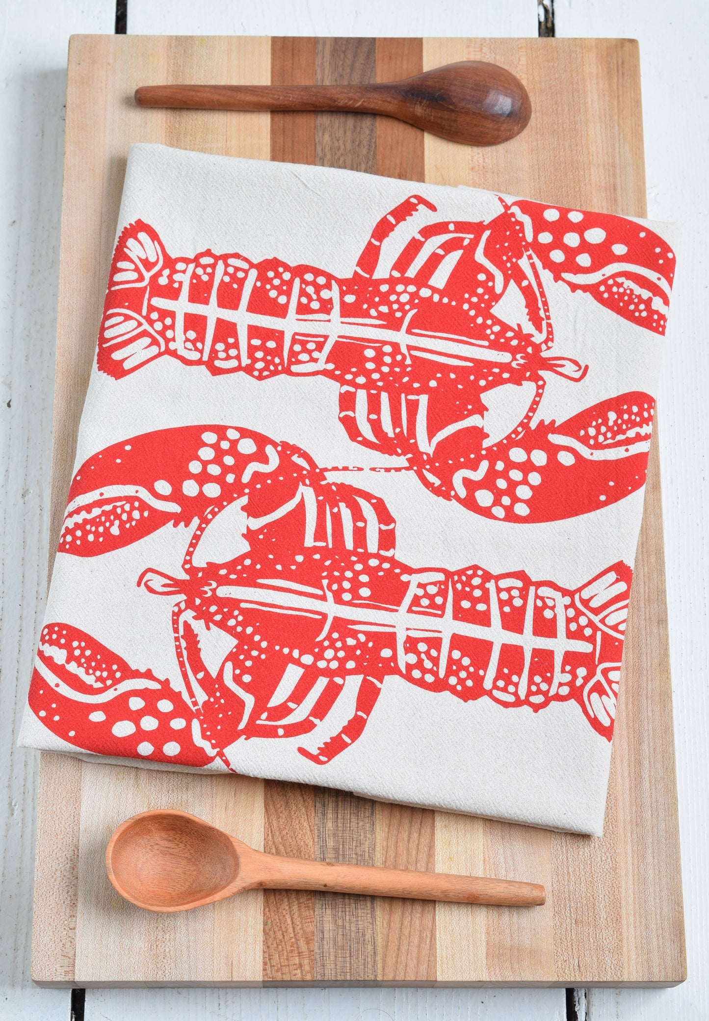 Handmade Red Lobster Tea Towel