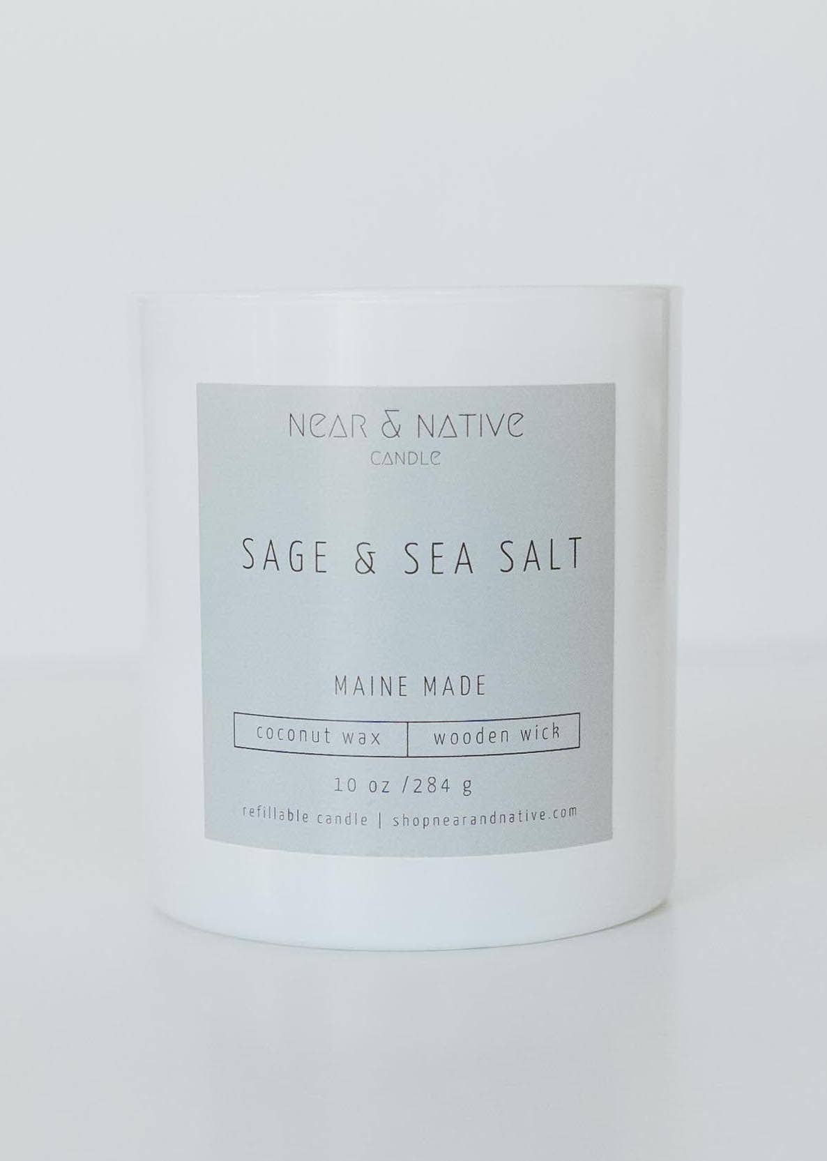 Sage & Sea Salt 10 oz Refillable Candle