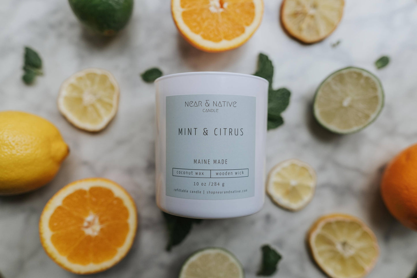 10 oz Mint & Citrus Refillable Candle