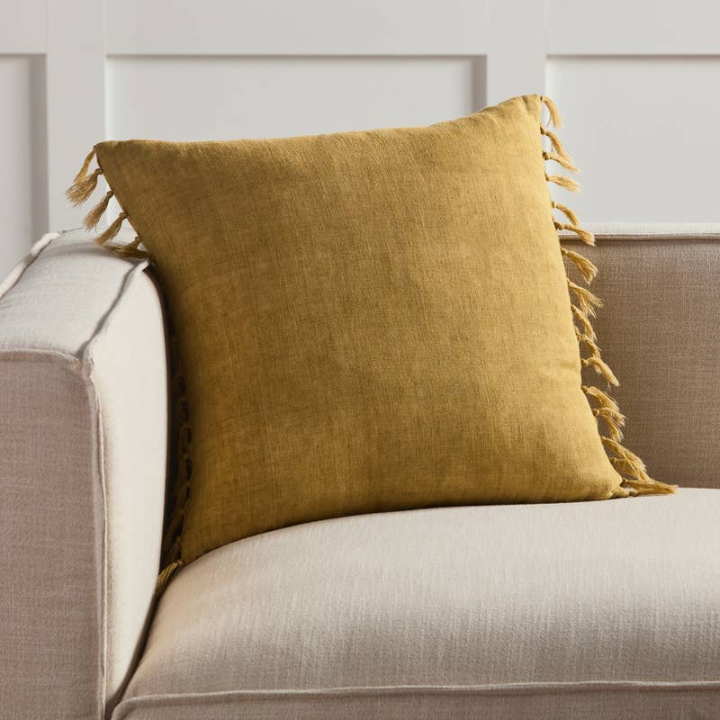 Yellow/Gold Square Down Pillow
