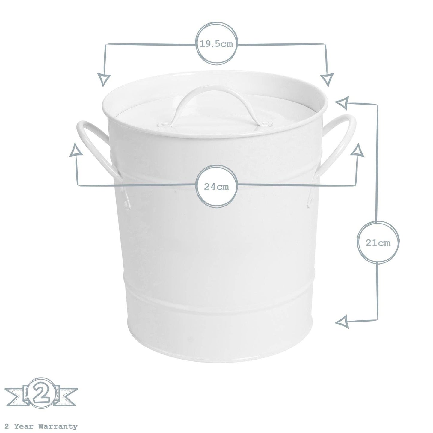 Harbour Housewares Compost Bin Canister - Matte White