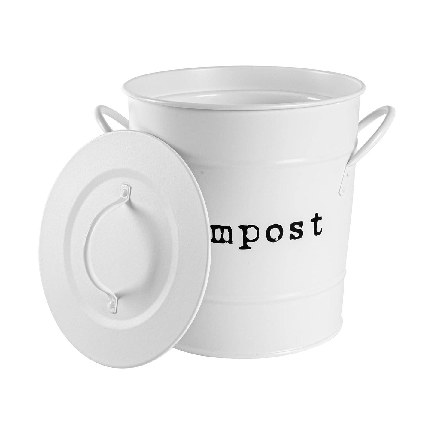 Harbour Housewares Compost Bin Canister - Matte White