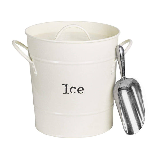 Ice Bucket with Lid & Scoop-Matte White
