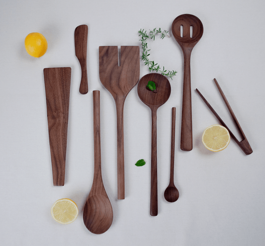10’’ Walnut Wooden Salad Servers Set