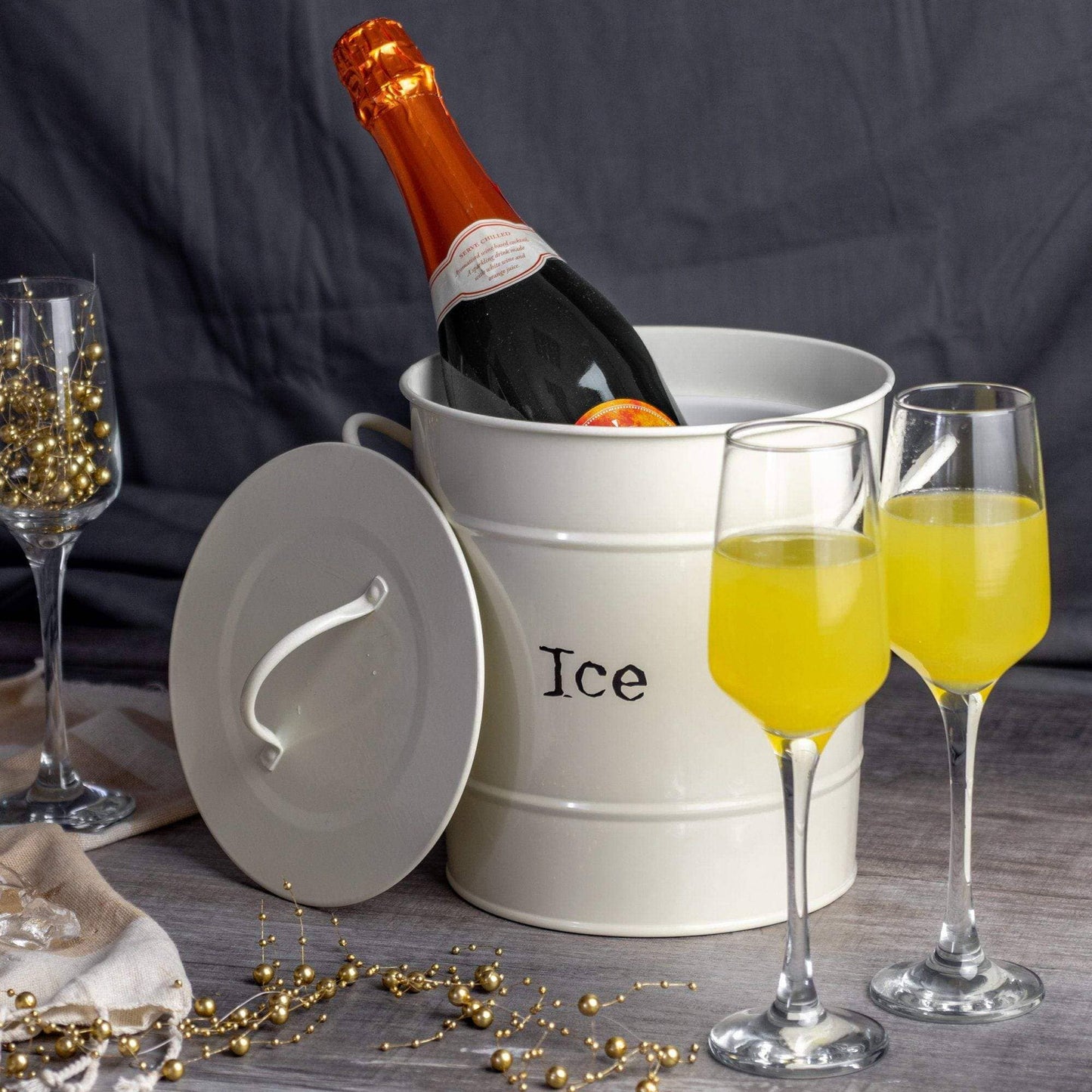 Ice Bucket with Lid & Scoop-Matte White