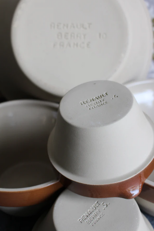 Vintage Brown Rim Bowl (pan) Poterie Renault- 2L