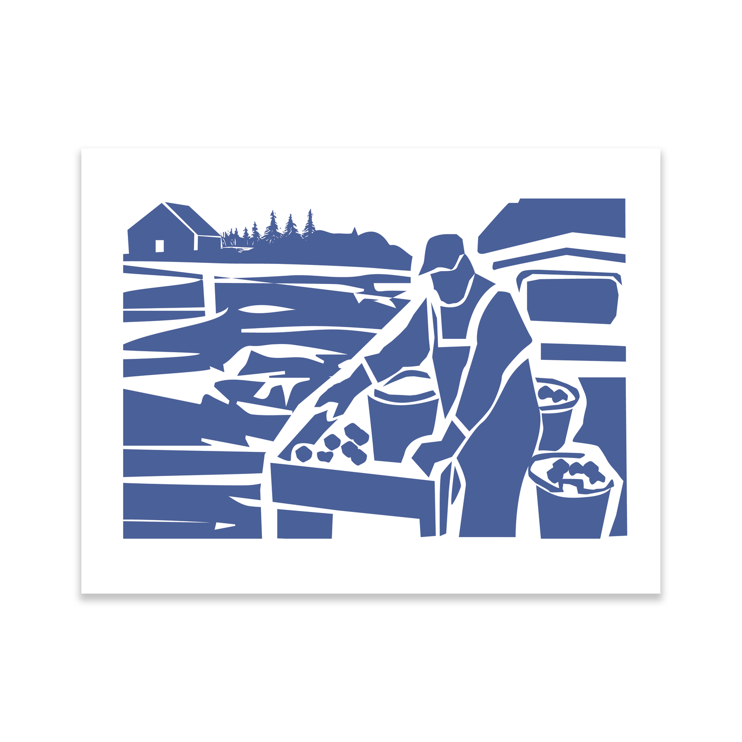 Cleaning Clams Print by Gene Barbera