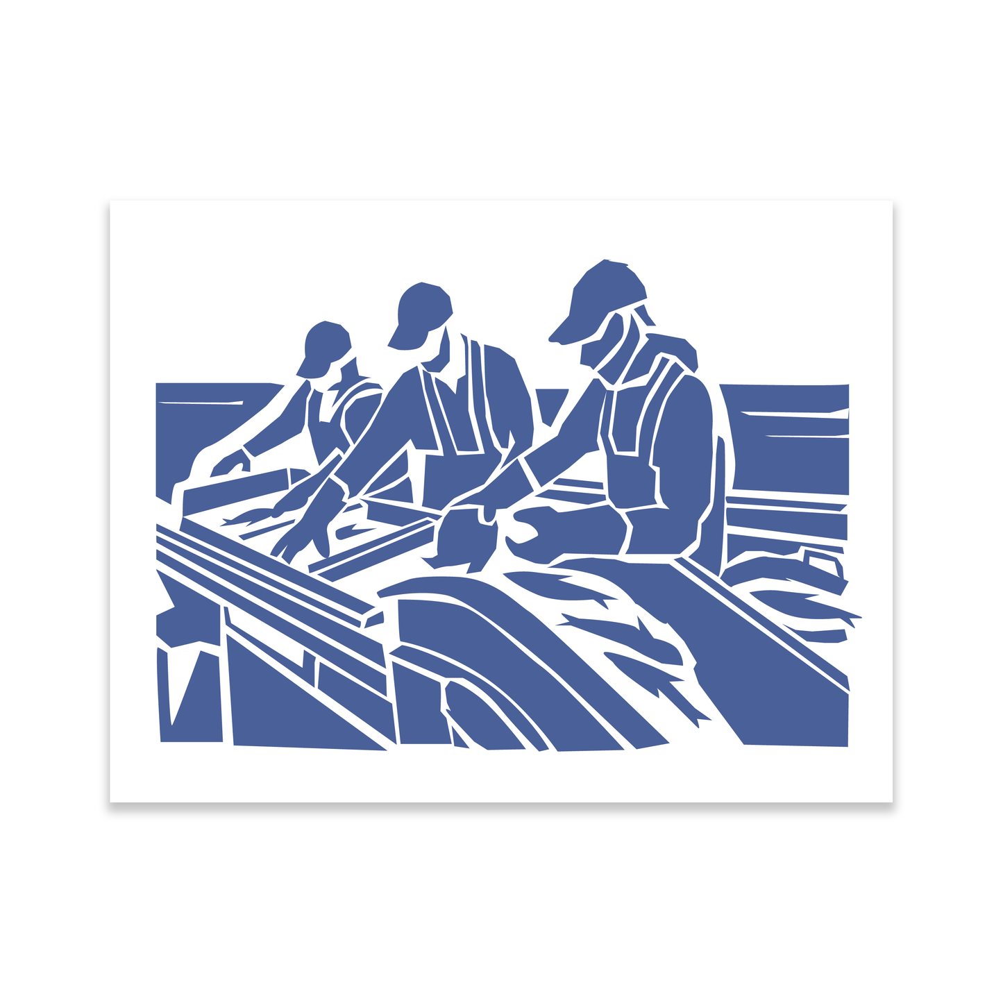 Cleaning Fish Line Print by Gene Barbera
