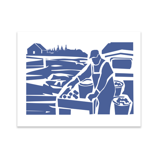 Cleaning Clams Print by Gene Barbera