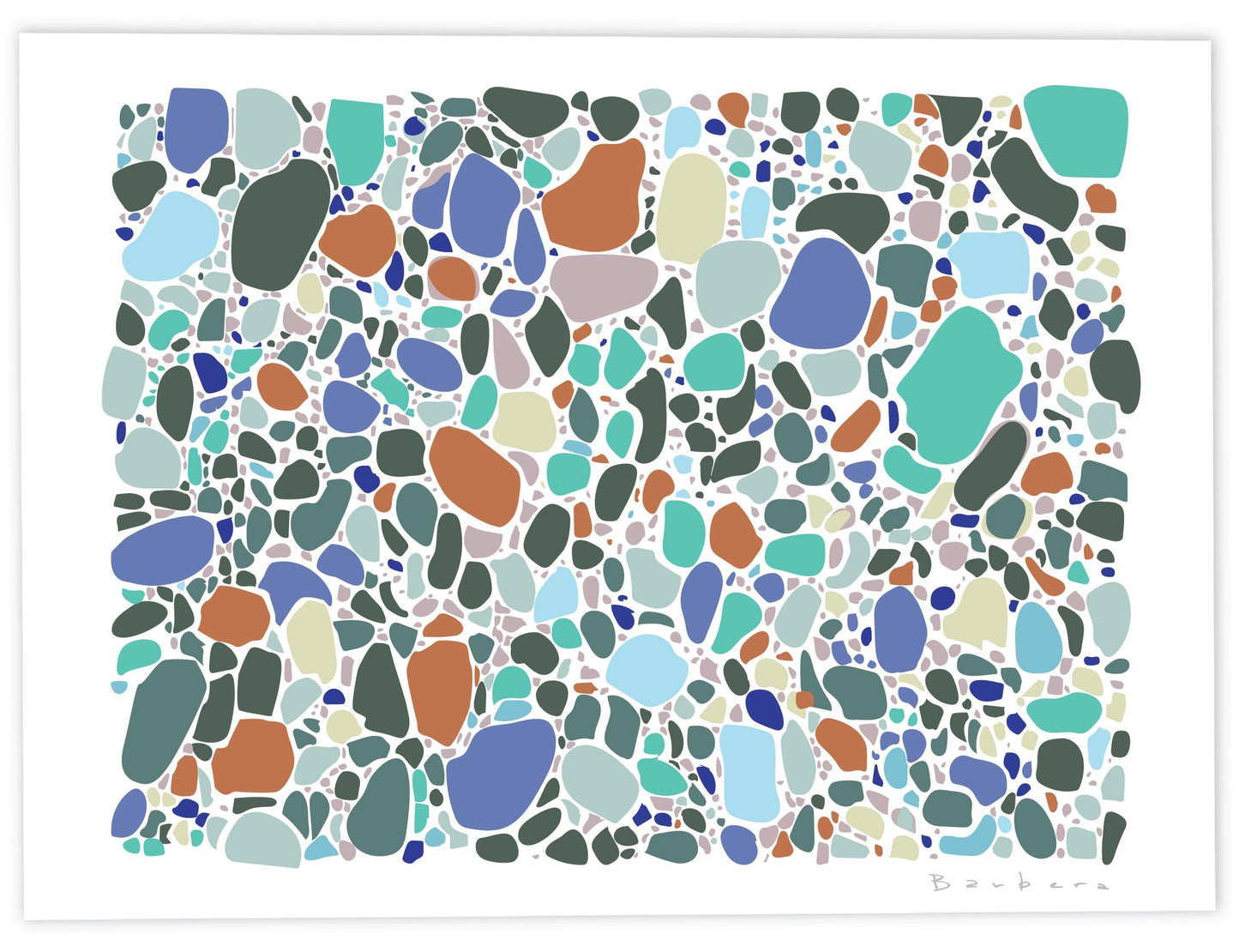 Pebbles Green Print by Gene Barbera
